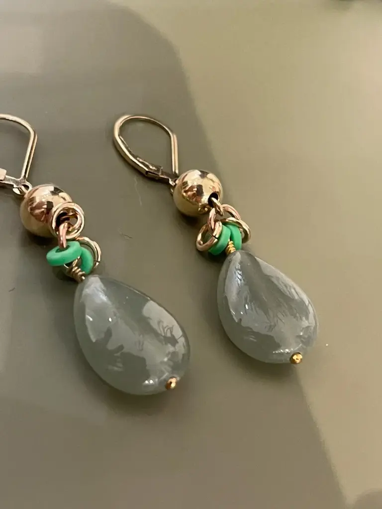 Boucles d'oreilles Larme, aventurine